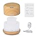 LEDGLE 400ml Air Humidifier Essential Oil Diffuser Elegant Ultrasonic Humidifiers with 3 Timer Settings, Adjustable Mist, Colorful Mood Light, Auto Shut-Off Function, Black Wood Grain (400ML)