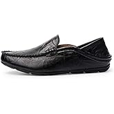 Men's Premium Genuine Leather Casual Slip on Loafers Breathable Driving Shoes Fashion Slipper