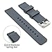 Rubber Watch Band Pack of 2 - 18mm 20mm 22mm Silicone Quick Release Watch Strap Stainless Steel Buckle (Black+Smoke Grey, 20mm)