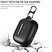 Protective Silicone Cover Premium Thickness for AirPods Pro Charging Case with S-Biner Dual Carabiner Keychain, Apple AirPods Pro Accessory, Black & Logo (Multiple Color Options)