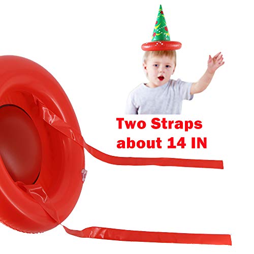MeiGuiSha 2 Pack Inflatable Witch Hat Ring Toss Game Christmas Games for Kids Wearable or Placement Include 2 Hats & 8 Rings &1 Gift Bag (Christmas Light Bulb)