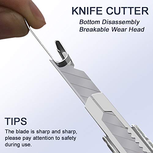 Utility Knife - Graphic Knife Craft Knife Film Knife with 30 Degree Retractable Blades for Office,Home, Arts, Crafts,Cartons, Cardboard - Thumbnail 3