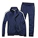 Sun Lorence Men's Athletic Full-Zip Stripe Jogging Tracksuit Casual Sport Sweat Suit