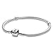 Pandora Jewelry - Moments Snake Chain Charm Bracelet for Women in Sterling Silver with Clear Cubic Zirconia, 7.5 IN / 19 CM