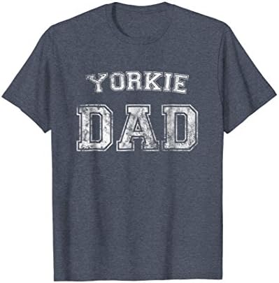 Mens Yorkie Dad T-Shirt Yorkshire Terrier Dog Breed Tee Large Heather Blue