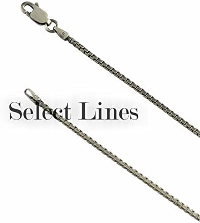 Sterling Silver Box 1.5mm 20" Gunmetal Finish Necklace Chain Italian .925