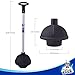 MR.SIGA 2 Way Rubber Toilet and Drain Plunger,Heavy Duty, Aluminium Handle, Black