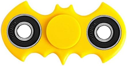 ToysOXO LED Bat Style EDC Hand Spinner Fidget Toy With Switch Button for Anti-Anxiety Stress Reducer-Focus Toy for Adult &amp; Kids Ships From USA (Yellow Batman)