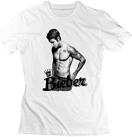 Humorous uncle Women's Justin Bieber Tattoo T-Shirts Large White