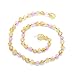 Baltic Amber Teething Necklace for Baby with rose Quartz - Natural Teething Pain Relief with Raw Certified Amber - Safety Knotted - Highest Quality Jewelry for Your Kid (Pink - 12