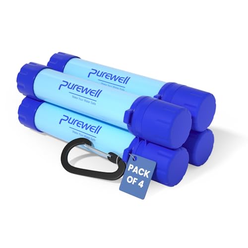 Purewell Outdoor-Wasserfilter – 0,01 μm Ultrafeinfilter entfernt 99,99% Bakterien & Schwermetalle | 1500 Litern Filterkapazität | Tragbarer Trinkwasse