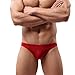 FEESHOW Men's Smooth Stretch Bikini Swimwear Underwear Swim Briefs (Red, L)