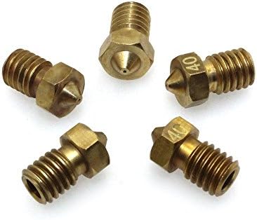 Ivelink 0.4mm Extruder Nozzle M6 3D Printer for 1.75mm J-head/E3D ABS PLA (Pack of 5pcs,Brass)