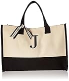 Mud Pie J-Initial Canvas Tote