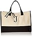 Mud Pie Classic Black and White Initial Canvas Tote Bags (J), 100% Cotton, 17
