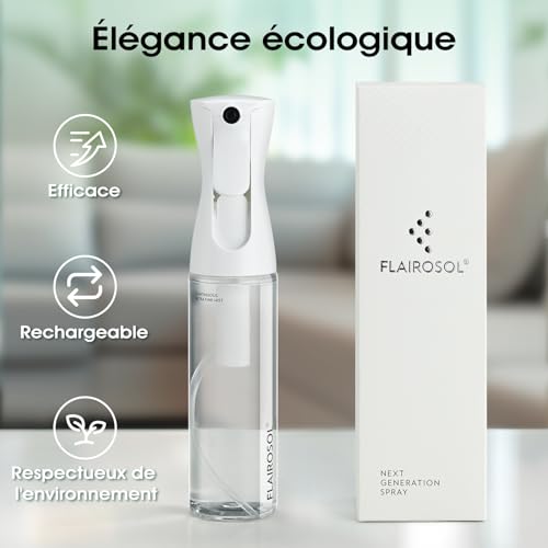 FLAIROSOL New Generation 1ml Precision Spray Hair Spray Pet Grooming Spray 300ml Ultra Fine Mist Spray (Transparent Lacon, Black Print)