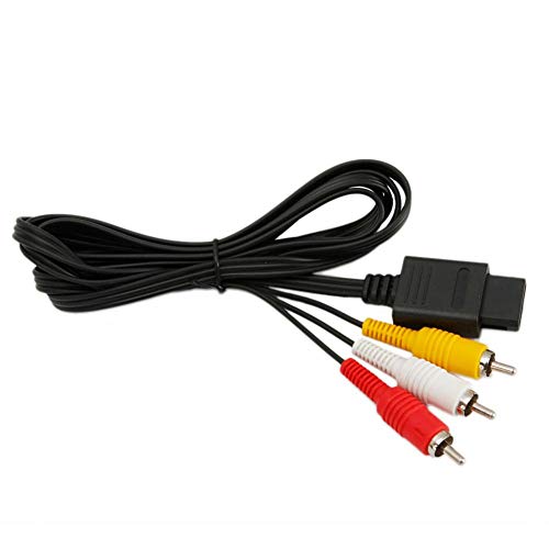 Urnanal 6FT AV TV Video Cord Cable Adapter Line, for Nintendo 64/NGC/SFC Game Cube Black,with Standard N64 Input Connector, Video Output Connector and 2 Audio Output Connectors - Thumbnail 4
