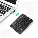 Wireless Number Pad, Jelly Comb Numeric Keypad 2.4G Number Pad Financial Accounting Keypad 22 Key for Laptop, PC, Desktop, Surface, Notebook-Black