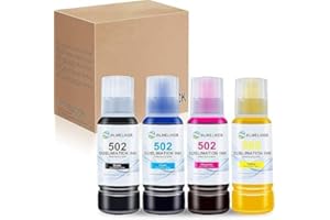 DLMELHOR Sublimation Ink Refilled Bottles for EcoTank Supertank Inkjet Printer T502 Compatible for ET-2400 ET-2800 ET-2803 ET