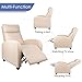 Homall Recliner Chair, Recliner Sofa for Adults, Recliners Home Theater Seating with Lumbar Support, Reclining Sofa Chair for Living Room (Leather, Beige)