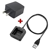 Fitbit Blaze Cable, Replacement Fitbit Blaze USB Charger Cable + 500mA AC Wall Charger Adapter for Fitbit Blaze Band Wireless Activity Bracelet by Bereezy
