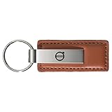 Volvo Logo Keychain Brown Leather