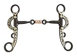 AJ Tack Wholesale Argentine Show Horse Bit Swivel Cheeks Hand Engraved Silver Overlay 5″ Mouth