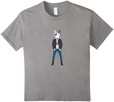 Kids Hipster Bull Terrier in punk style T-shirt 6 Slate