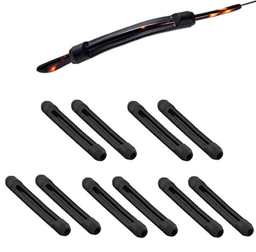 DNHCLL 5 Pairs Black Soft Silicone Eyeglass Ear Cushions Temple Tips Eyeglass Pads Anti Slip Glasses Ear Hook Comfort Sport Ear Grips,Eyeglasses Leg Antiskid Cover for Reading Glasses, Sunglasses - Thumbnail 6
