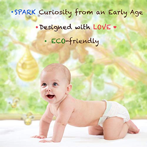 Woodland Animals Large Wall Decals for Baby Room. Little Baby Bear on a Tree with Bumble Bees Wall Art for Woodland Nursery Decor. Peel and Stick Forest Animals Murals for Woodland Theme Baby Shower.