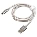 Onite 2pcs 6.6ft Braided USB Type C Data Sync Charger Cable for Samsung Galaxy S9, S8, Plus, LG V20, V30, G5, G6, Moto Z, Google Nexus 5X, 6P, Pixel XL, Lumia 950, 950XL, Oneplus 2 3 3T 5 (Gray-2x2m)
