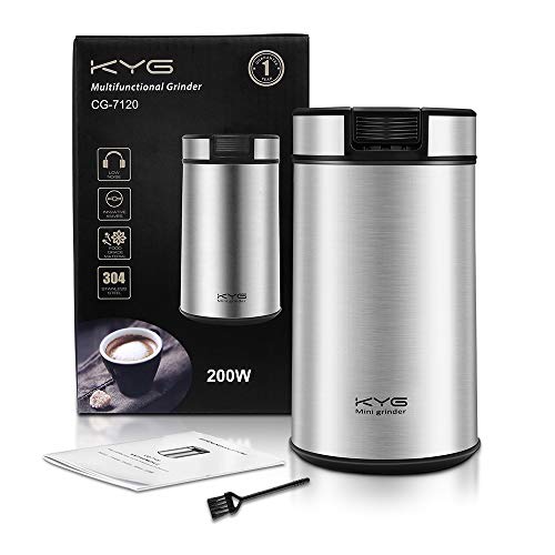 KYG 200W Elektrische Kaffeemühle für Kaffeesamen, Leinsamen, Gewürze, Nüsse, Kaffeemühle mit Edelstahlklingen – Bild 8