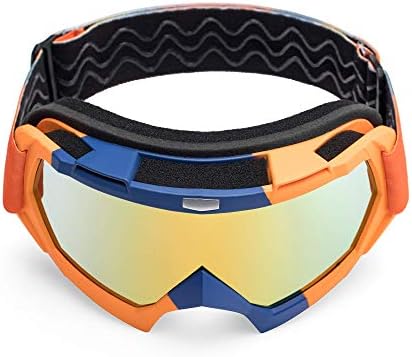 AULLY PARK Motorcycle Goggles, Dirt Bike Goggles Grip For Helmet， ATV Motocross Mx Goggles Glasses with 3 Lens Kit Fit for Men Women Youth Kids