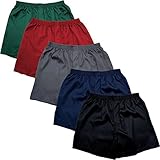 Del Rossa Men's Satin Pack of Five (5) Boxer Shorts, Variety Sets of Underwear