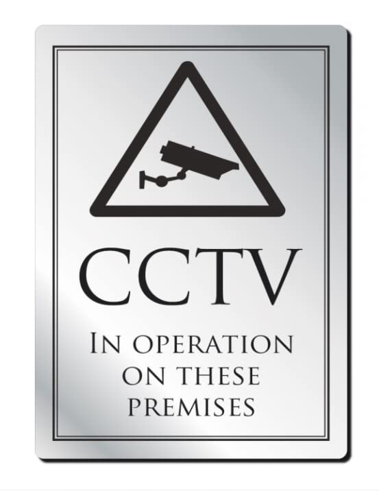 CCTV in Operation on this Premises Warning Sign Silver Black 297 x 210mm Security Safety Surveillance Pub Restaurant Shop Notice