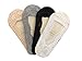 Bella Moda Women's Lace Casual No Show Non-skid Boat Socks Set of 5