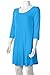 LARACE Women’s 3/4 Sleeve Casual Swing T-Shirt Dresses(3X, DeepSkyBlue)