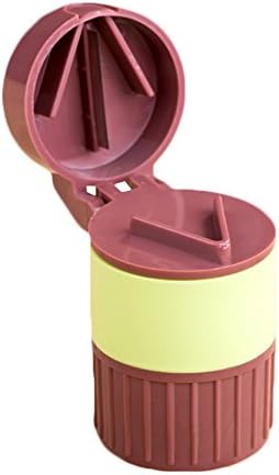 XIDUOBAO Pill Splitter/Cutter Powder Organizer Daily or Travel Machine Crusher/Grinder, Pill Organizer/Box for Storing 1 Day Dose (Brown)