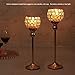 VINCIGANT Modern Silver Crystal Candle Holders/Decorative Candle Lanterns for Anniversary Celebration,Dining Room Coffee Table Decorative Centerpiece/Housewarming Gifts,Set of 2