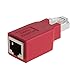 CableCreation (Crossover) Adapter, Cat6/Cat5e Ethernet RJ45 Male/Female Adapter to Connect 2 Computers with a Standard LAN Cable, Red Color
