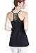 SUIEK 3PACK Nursing Top Tank Cami Maternity Shirt Sleep Bra for Breastfeeding (X-Large, Black + Dark Grey + Purple (3/Pack))