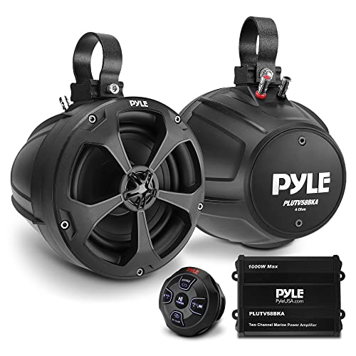 5.25'' Water Resistant Marine Speaker - 1000 Watt Amplifier + Wireless BT Audio…