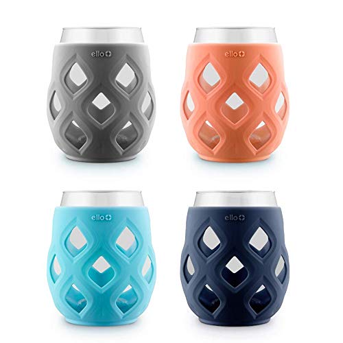 Ello Cru 17 Oz Stemless Wine Glass Set with Silicone Sleeves Buy