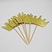Mybbshower Glitter Gold Tiara Stickers Princess Birthday Party Envelope Sealing Stickers Crown Nursery1 4/5 Inch Pack of 100