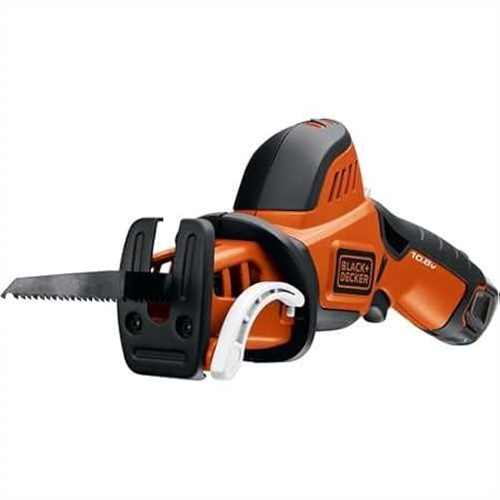 Black+Decker Ultra-Kompakt Akku-Astsäge (10,8V 1,3Ah Li-Ion rotierende Astklemme, Äste mit 7,5 cm Durchmesser, Universal-Säge