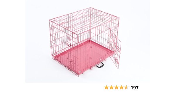 pink dog cage