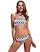 Womens Bikini Swimsuits Halter Padding Two Piece Tankini Bathing Suits Set High Neck