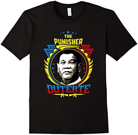 Mens Duterte punishes all T-Shirt Medium Black
