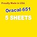 5 Sheets Oracal 651 Permanent, Adhesive Backed, Craft Vinyl Sheets 12"x12" Make Monograms Stickers Decals and Signs (Light Yellow)