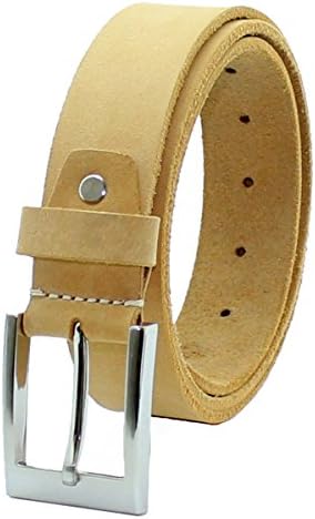 1.5" Mens Genuine Full Grain Distressed Hunter Leather Pin Buckle Casual Belts SB06